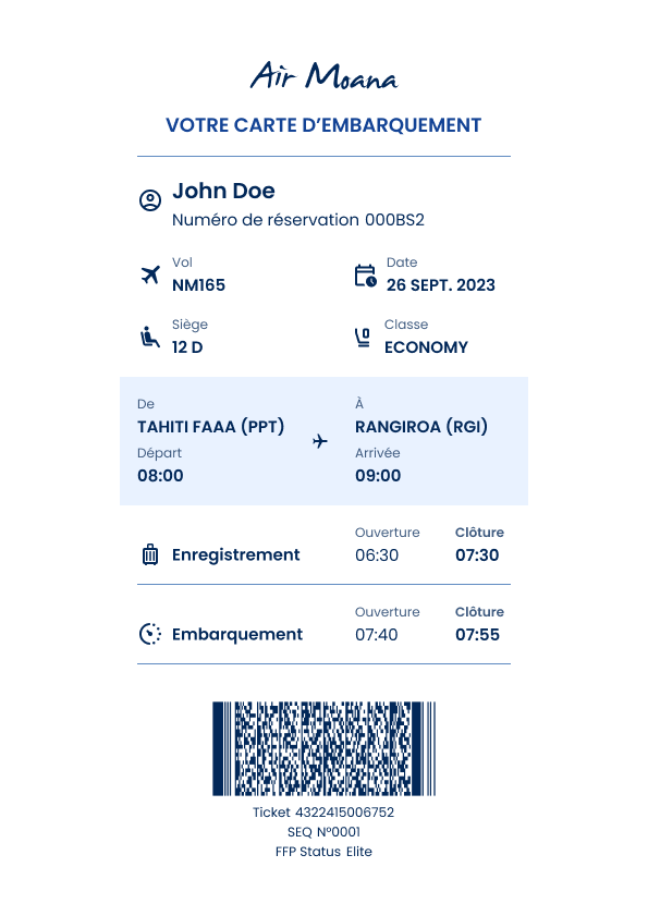 Boarding pass – UX and UI Design